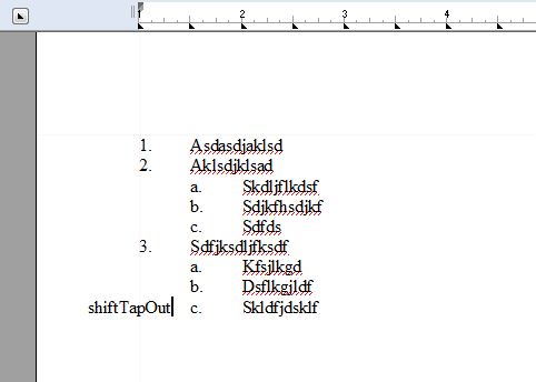 Shift Tab In Ms Word 2016 Microsoft Community