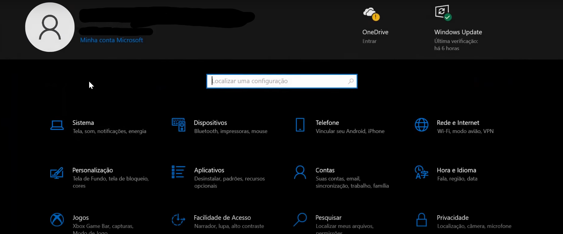 Menu Definições do Quadro - Suporte da Microsoft