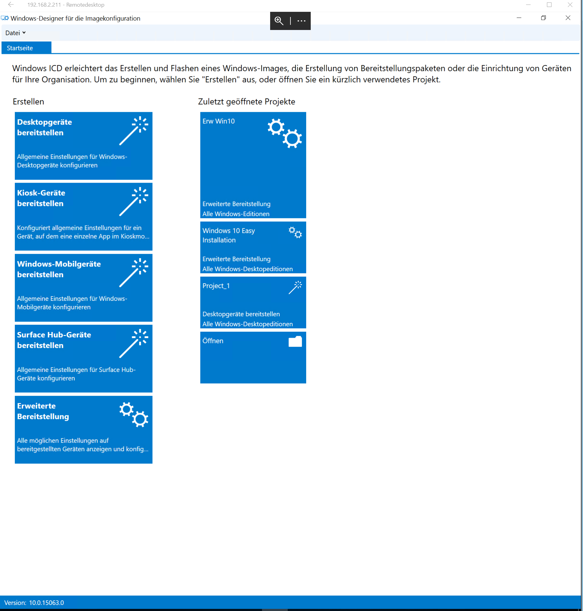 Problem bei der Image erstellung mit dem ICD