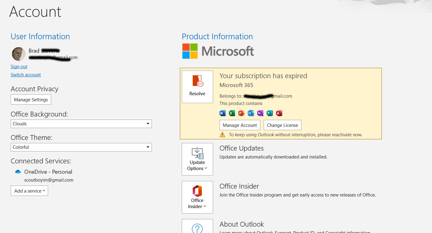 How do you change the account that Office says it belongs to? - Microsoft  Community