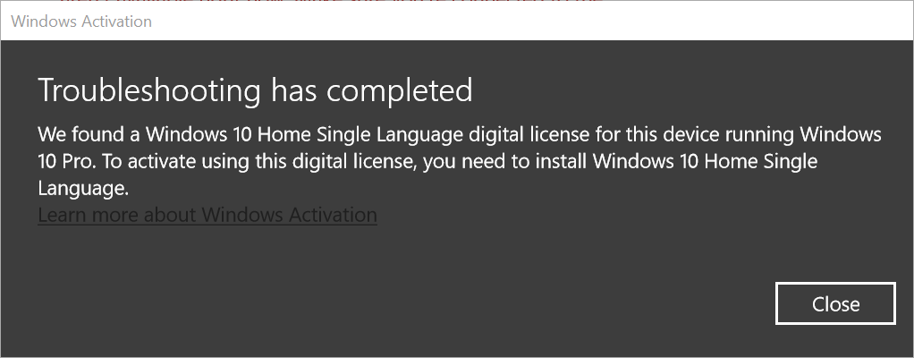 Windows 10 Activation Errors Running Win10 Pro When Digital