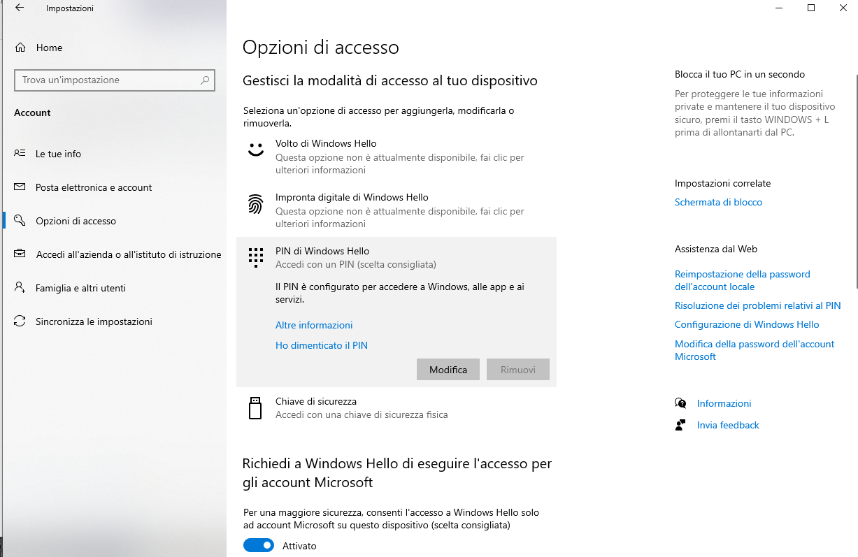rimuovere il pin in windows 10 bottone rimuovi disattivato microsoft community