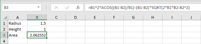 Excel help to calculate Segment height (Sagitta) - Microsoft Community