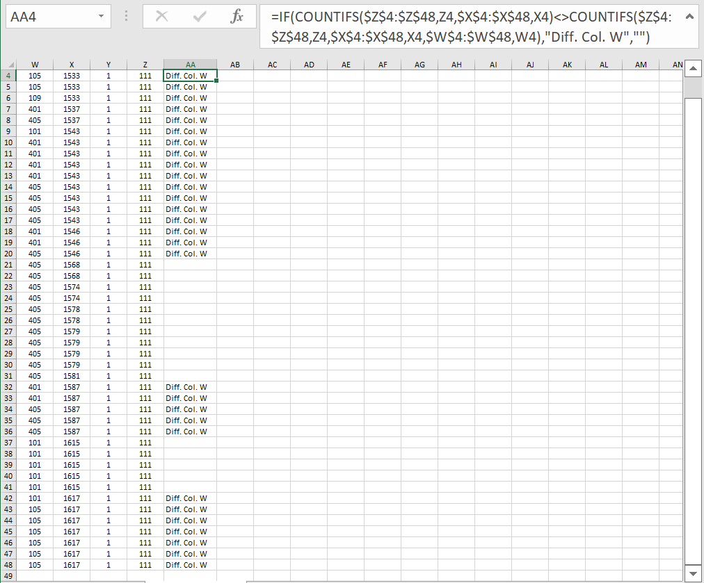 locate-rows-in-excel-with-same-value-in-one-column-but-different