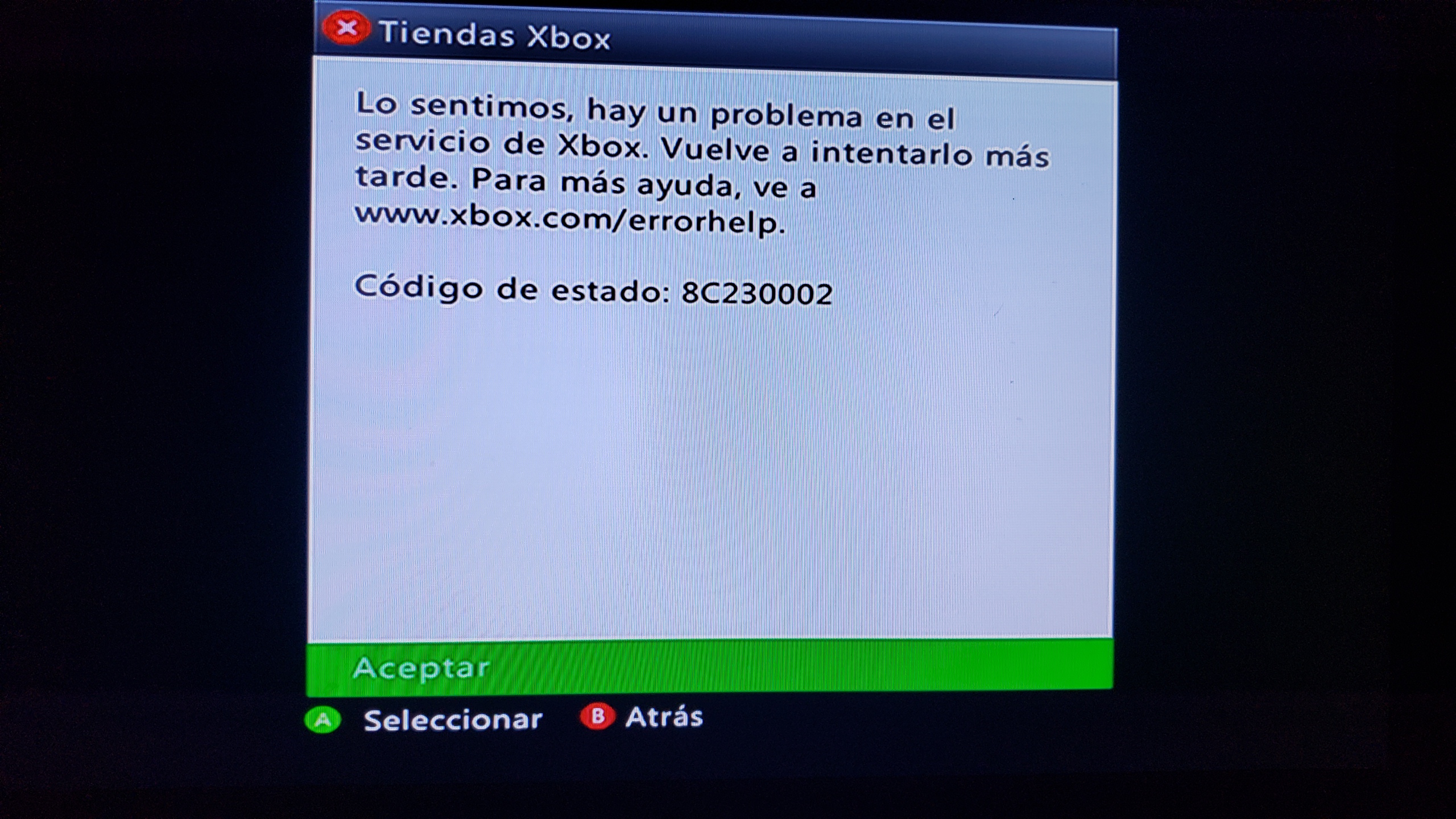 xbox 360 status code 8c230002