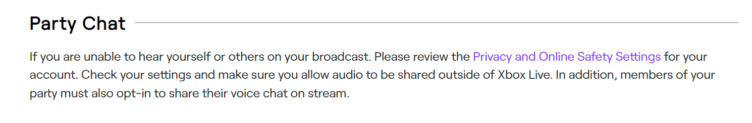 Xbox and Playstation voice chat options when streaming to Twitch