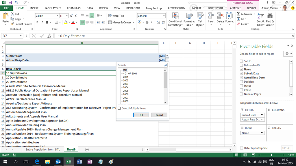 group pivot dates won't table won't Table date  Community Pivot grouping Microsoft by allow