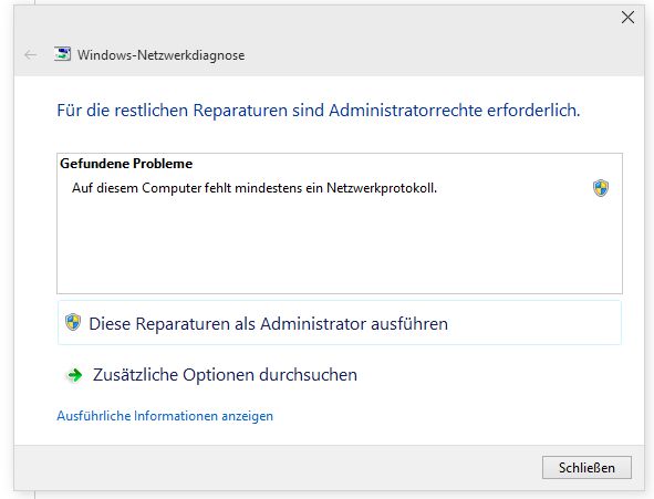 Netzwerk über LAN eingeschränkt