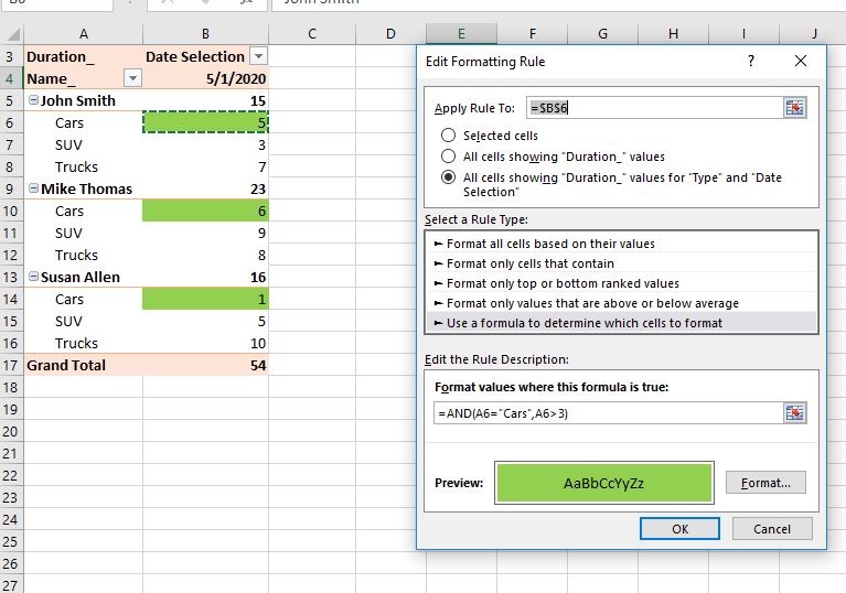 Pivot Table Conditional Formatting For Different Rows Items 6028