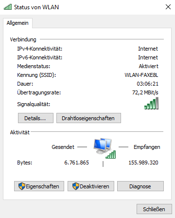 Verbindungs-(WLAN) Probleme Laptop