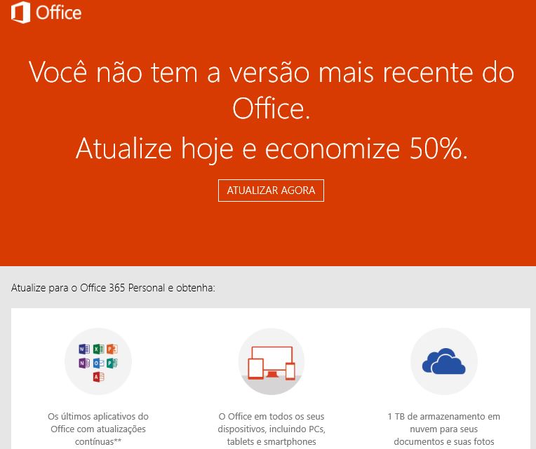 OFERTA DO DIA  Office 365 Personal + 1 TB de armazenamento no