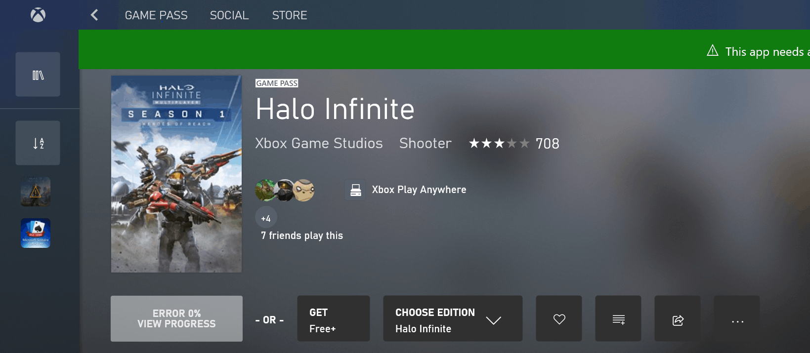 Halo Infinite Error 0% View Progress - Microsoft Community