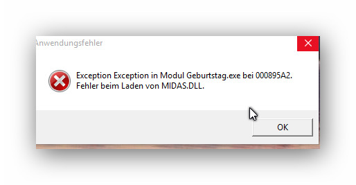 Error loading midas dll как исправить