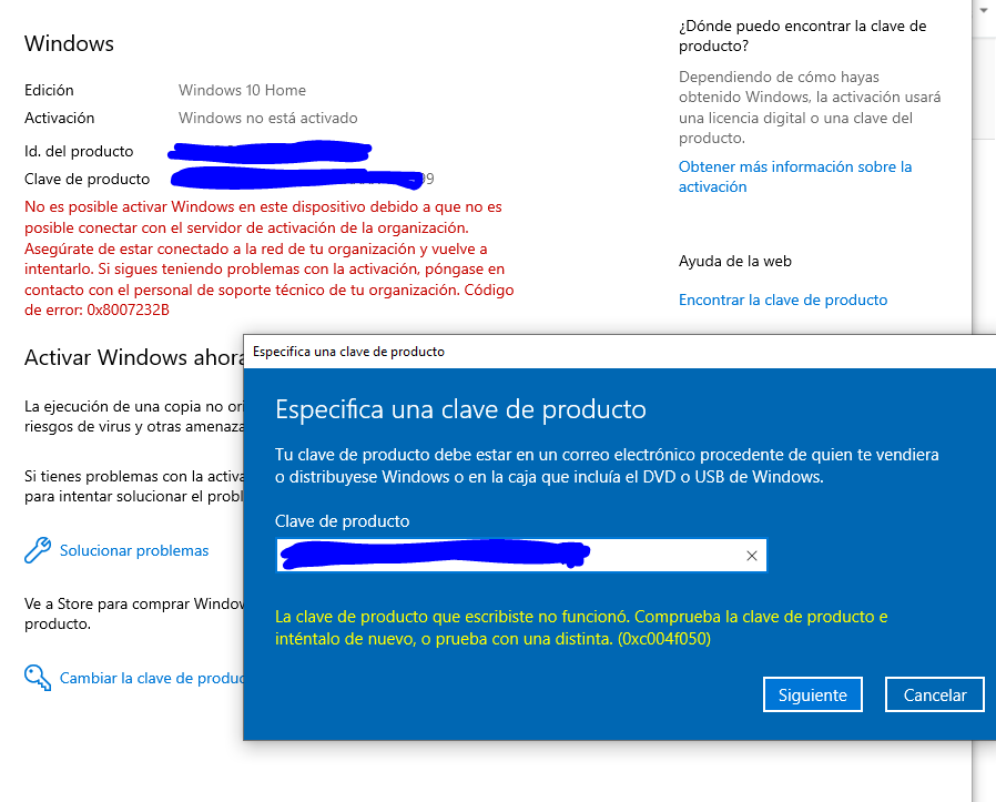 Pasar De Windows 10 Home Sin Activar A Windows 10 Pro Microsoft Community 0154