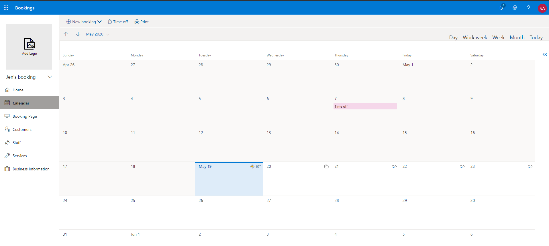 Microsoft Bookings scroll bar (left to right) - Microsoft Community