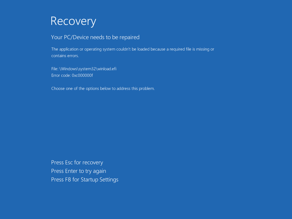 Error Still Again Your Pc Device Needs To Be Repaired Microsoft Community