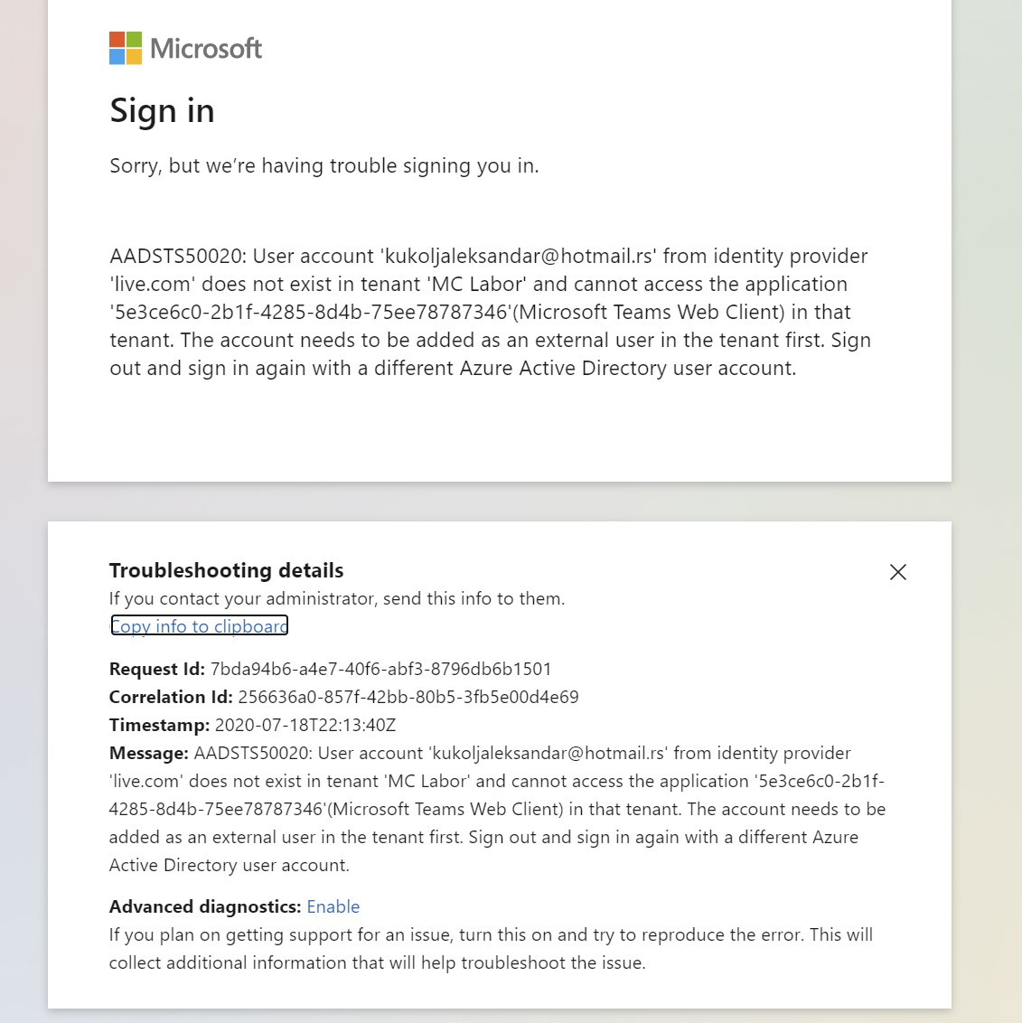 Can t sign up for microsoft teams free account microsoft community