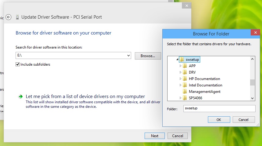 How to install windows drivers from a disk
