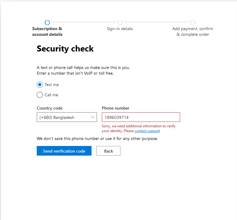 Sorry we need additional information to verify your identity please