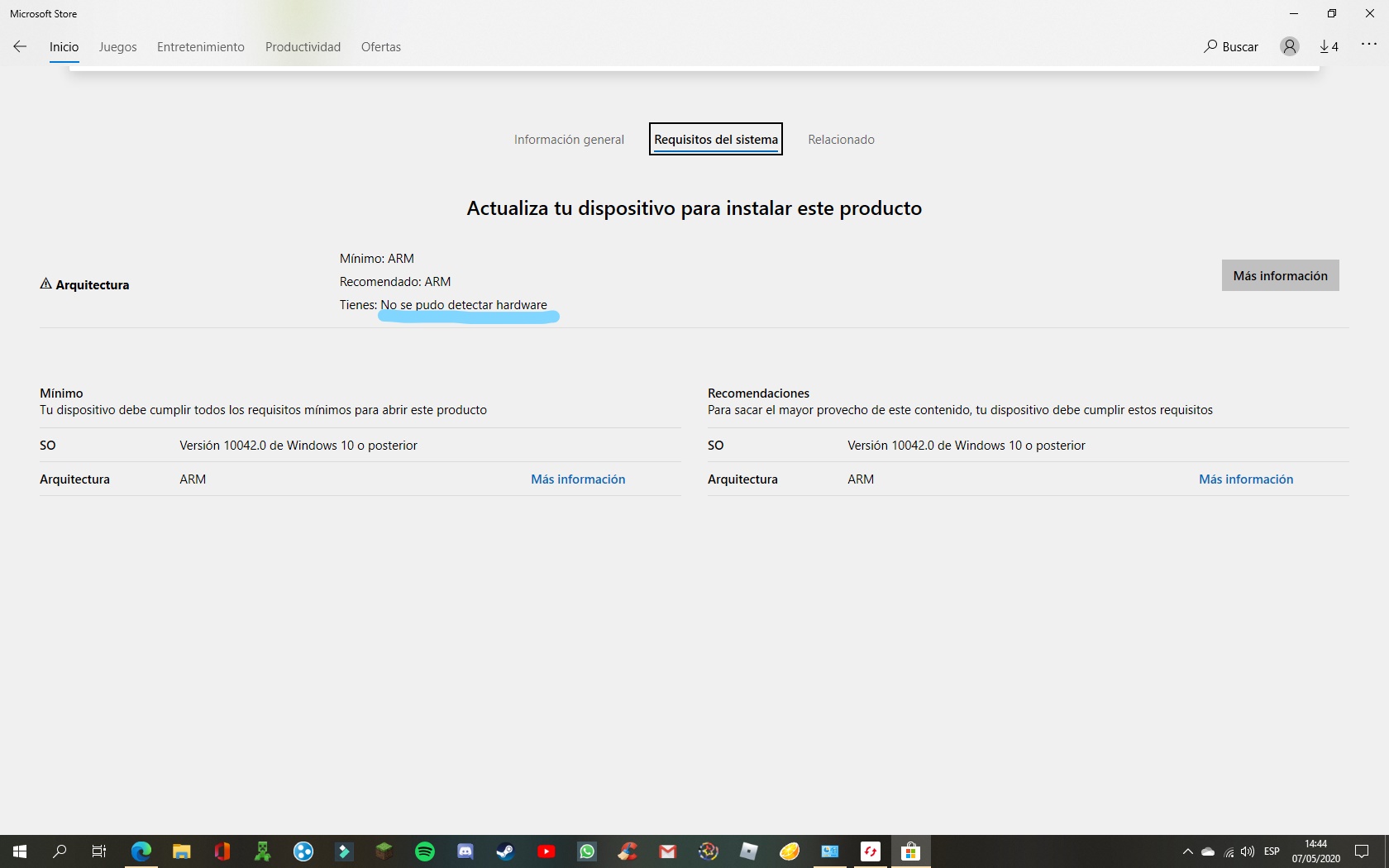 Código de error 0x80070424 en la Microsoft Store Windows