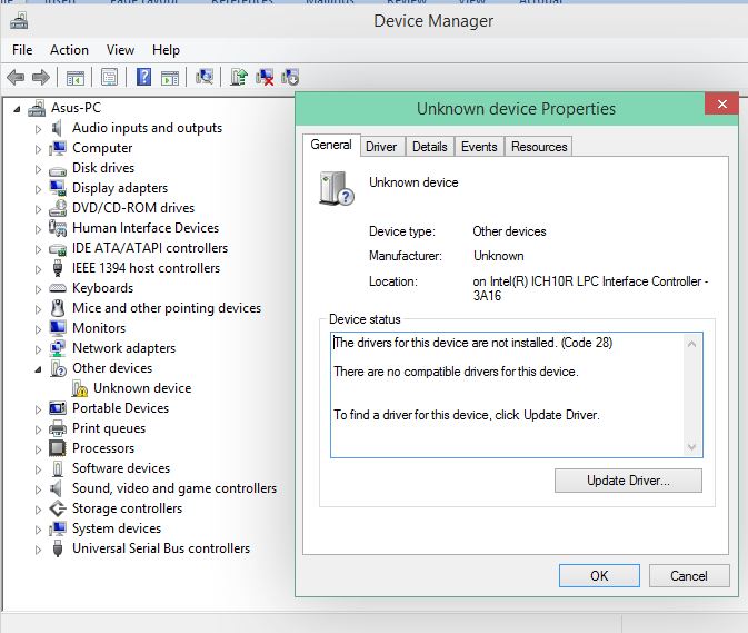 Intel r management engine interface has a driver probl 