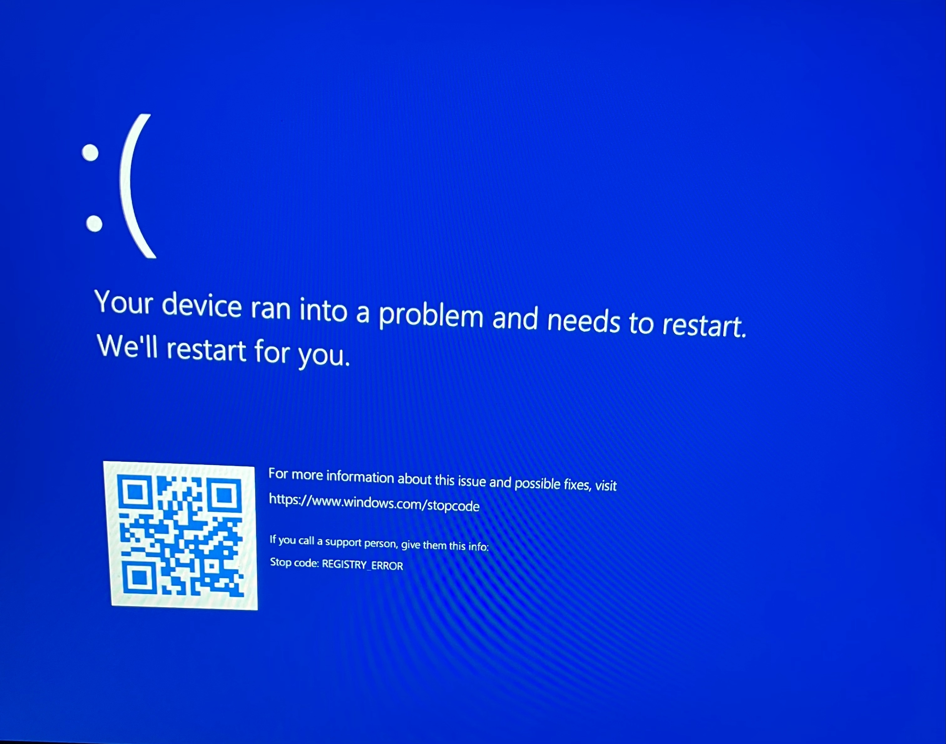 Blue Screen Registry Error After Updating Windows 11 - Microsoft 