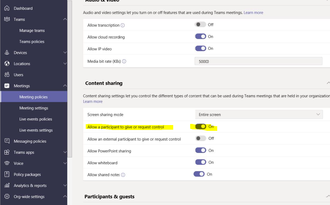 MS Teams Take control issue Microsoft Community