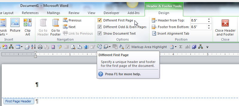 Headers To Be Omitted On First Page Of Each Chapter - Microsoft Community