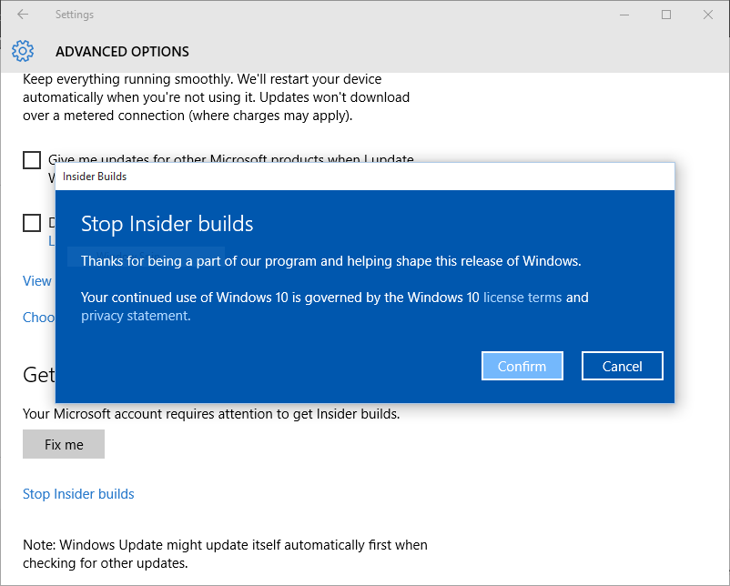 Not getting windows 10 insider builds - Microsoft Community