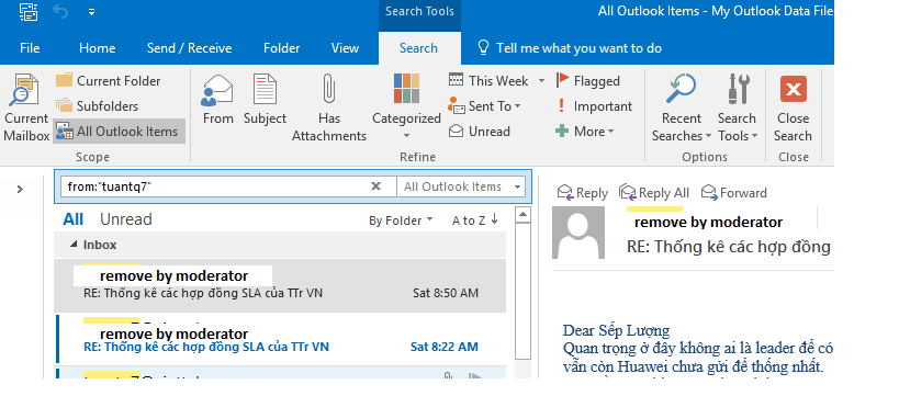 Outlook 2016 search not fully working microsoft community