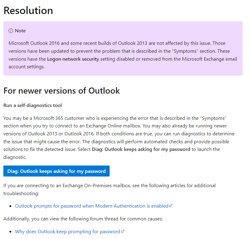 Continual Password Prompts In Outlook 2016 - Microsoft Community