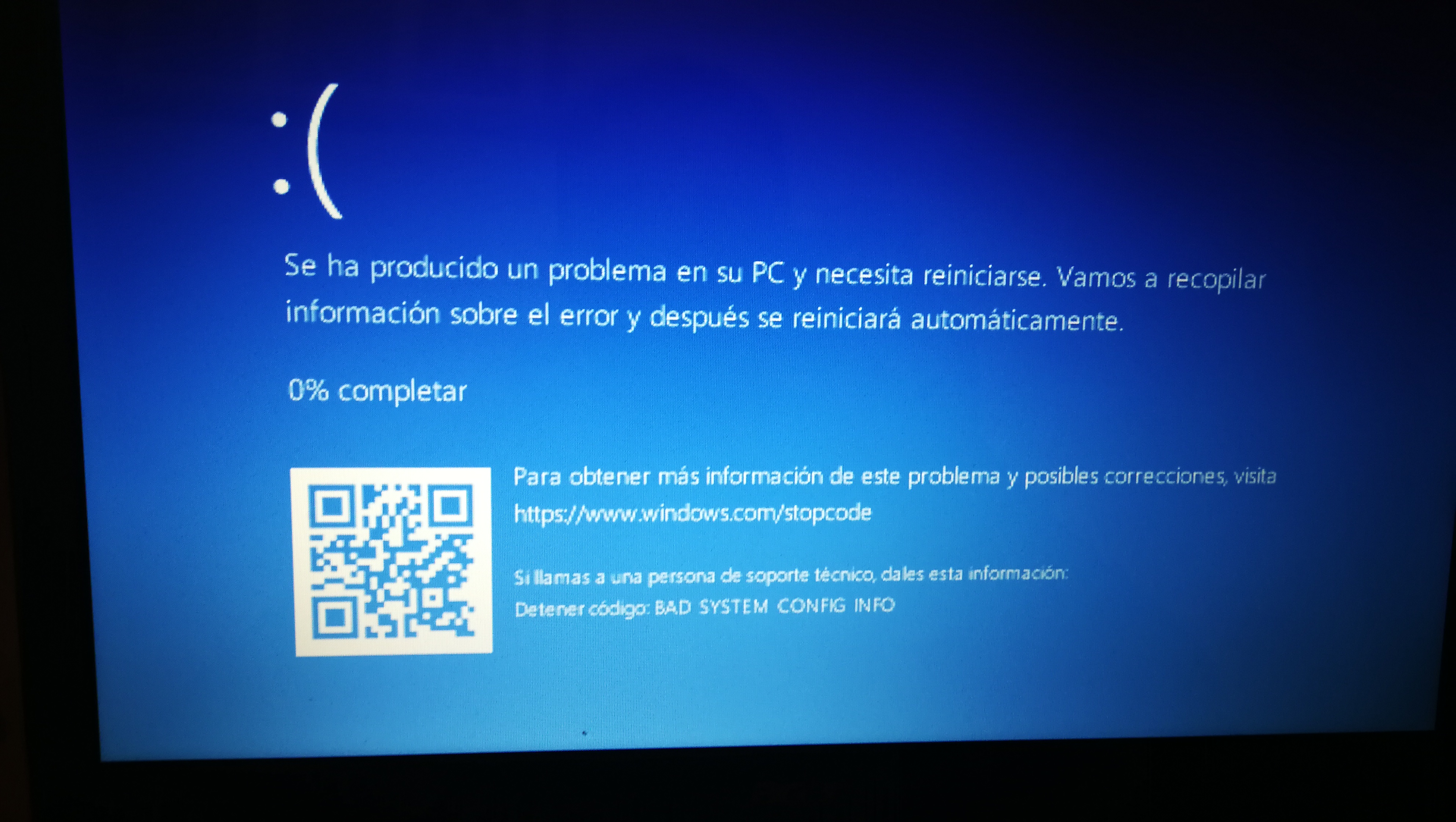 Windows 10 Pantalla Azul Badsystemconfiginfo Microsoft Community 5725