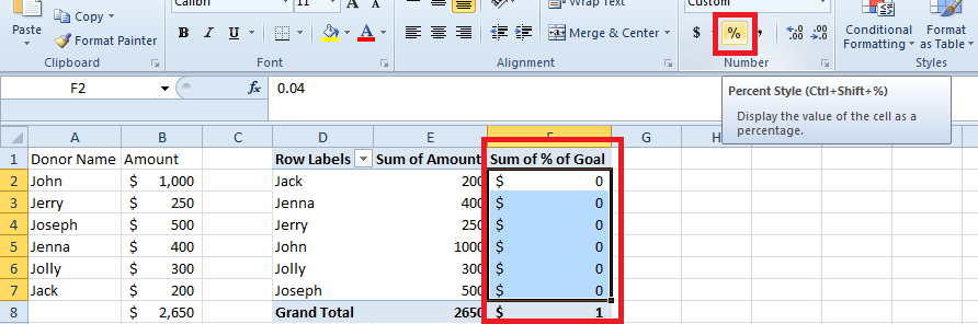 Pivot Table Show Values As Of A Value External To The Dataset 3700